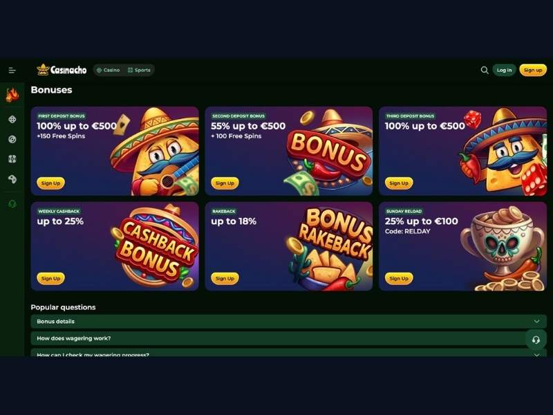 Offerta completa di Casinacho Casino Nacho Casino per l'Italia
