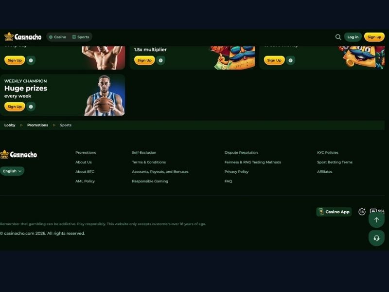 Storico transazioni mobile e catalogo su Casinacho Casino Nacho Casino per l'Italia